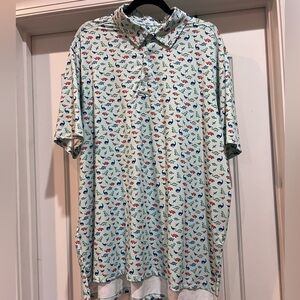 Stylish Dino Print Polo Shirt - Multicolor